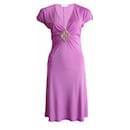 Emillio Pucci, purple silk dress with silver braided ornament in size 38. - Emilio Pucci