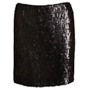 Chanel, jupe noire à paillettes en taille 40.