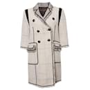 Louis Vuitton, Colore: Nero/cappotto in tweed bianco con maniche a ¾ nella taglia FR40/S.