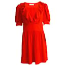 Chloe, RED/robe romantique orange en taille FR40/S. - Chloé