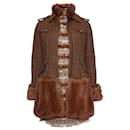 Chanel, manteau et robe en tweed avec imitation fourrure