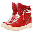 Elena Iachi, High-top sneakers in red leather. - Autre Marque