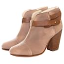RAG & BONE, brown/grey coloured Harrow waxed suede ankle boots in size 38. - Rag & Bone