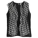 Chanel Spring 2010 Houndstooth Silk Frilled Blouse
