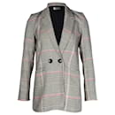 Anine Bing Madeleine Plaid Blazer In Grey Polyseter