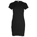 Anine Bing Skylar Rib Knit Mini Dress in Black Viscose