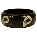 ETRO Women's wide black Paisley Rhinestone bangle bracelet - Etro