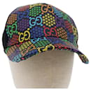 GUCCI GG Psychedelic Cap PVC Leather M 58 Multicolor Black 517074 Auth yk7867 - Gucci
