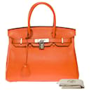 HERMES BIRKIN BAG 30 in Orange Leather - 101246 - Hermès