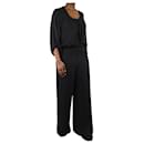 Black silk puff-sleeved jumpsuit - size US 6 - Halston Heritage