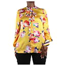 Blusa amarela estampada floral - tamanho IT 44 - Msgm