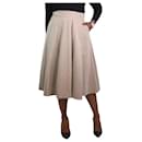 Neutral pleated midi skirt - size UK 12 - Autre Marque