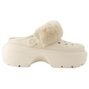 Stomp Lined Mules - Crocs - Thermoplastic - White - Autre Marque