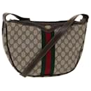 GUCCI GG Canvas Web Sherry Line Shoulder Bag PVC Leather Beige Green Auth ki3157 - Gucci