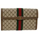 GUCCI GG Canvas Web Sherry Line Clutch Bag Beige Red Green 89.01.007 Auth yk7743 - Gucci