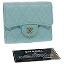 CHANEL Matelasse Wallet Caviar Skin Light Blue CC Auth yk7853 - Chanel