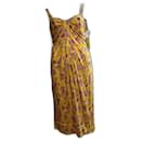 DvF Silvie silk sheath dress yellow and multicoloured florals - Diane Von Furstenberg