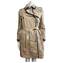 Trench coat com detalhes em couro - The Kooples