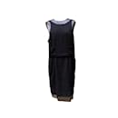 Kleines schwarzes ärmelloses Kleid, Chiffon-Unterlage, Größe 48 fr - Chanel