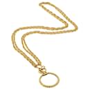 CHANEL Magnifying Glass Chain Necklace Metal Gold Tone CC Auth ar9782 - Chanel