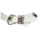 Rare Saint Laurent white leather belt
