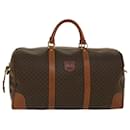 CELINE Macadam Canvas Boston Bag PVC Leather Brown Auth ar9757 - Céline