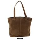 CHANEL Tote Bag Suede Brown CC Auth am4650 - Chanel