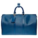 LOUIS VUITTON Keepall Bag in Blue Leather - 101291 - Louis Vuitton