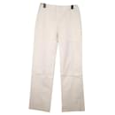 Pantaloni Loewe in cotone bianco con cuciture anteriori e posteriori