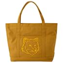 Classic Fox Head Tote Bag - Maison Kitsune - Canvas - Brown - Autre Marque
