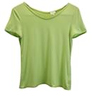 Armani Collezioni Kurzarm-T-Shirt aus lindgrüner Viskose