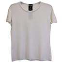 Giorgio Armani T-shirt texturé à manches courtes en viscose blanche