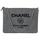 Chanel deauville denim sequin clutch shoulder bag