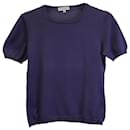 Giorgio Armani T-shirt à manches bouffantes en coton violet