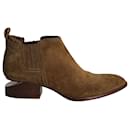 Alexander Wang Cut Out Kori Ankle Boots in Brown Suede 