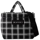 Ew Nylon Print Tote Bag - Marni - Leather - Black