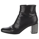 calf leather ankle boots with studded heels - Saint Laurent