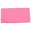 Bottega Veneta Pink  Ladies Wallets. Intrecciato series