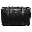 Prada Wheeled Semi-Rigid Suitcase in Black Nylon and Saffiano Leather