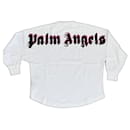 T-SHIRT GRANDE DE MANGA COMPRIDA BRANCA COM LOGOTIPO "PALM ANGELS" - Palm Angels