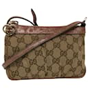 GUCCI GG Canvas Shoulder Bag Leather Beige 256899 Auth yk7570b - Gucci