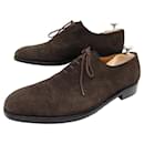 JM WESTON SHOES 300 Richelieu 8.5D 42.5 BROWN SUEDE SUEDE LEATHER SHOE - JM Weston