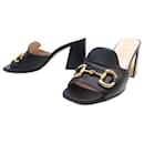 GUCCI SHOES MORS MULES 655412 in black leather 38 SANDALS SANDALS SHOES - Gucci