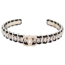 NEW CHANEL CUFF BRACELET WITH INTERLACED CHAINS & STRASS 20 METAL STRAP NEW - Chanel