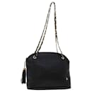 BALLY Chain Shoulder Bag Leather Black Auth bs6487 - Bally