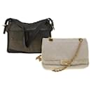 BALLY Chain Shoulder Bag Leather 2Set White Green Auth bs6639 - Bally