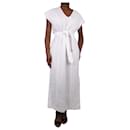 White sleeveless embroidered dress with belt - size EU 40 - Autre Marque