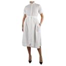 Vestido midi blanco con bordado inglés y botones - talla L - Lisa Marie Fernandez
