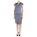 Blue printed V-neck belted dress - size US 4 - Autre Marque