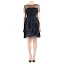 Black netting detail short sleeve mini dress - size US 6 - Proenza Schouler